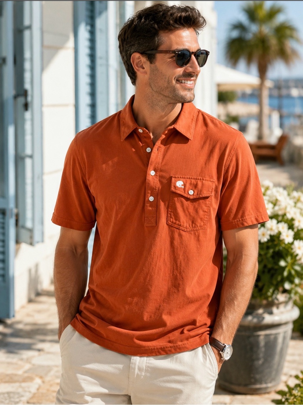 Men's CRIQUET Top-Shelf Players Shirt Burnt Orange Size Large